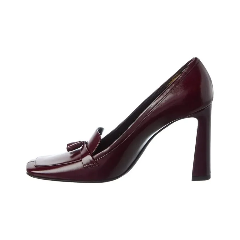 Saint Laurent Chloe 90 Leather Pump, Red - Picture 2 of 5